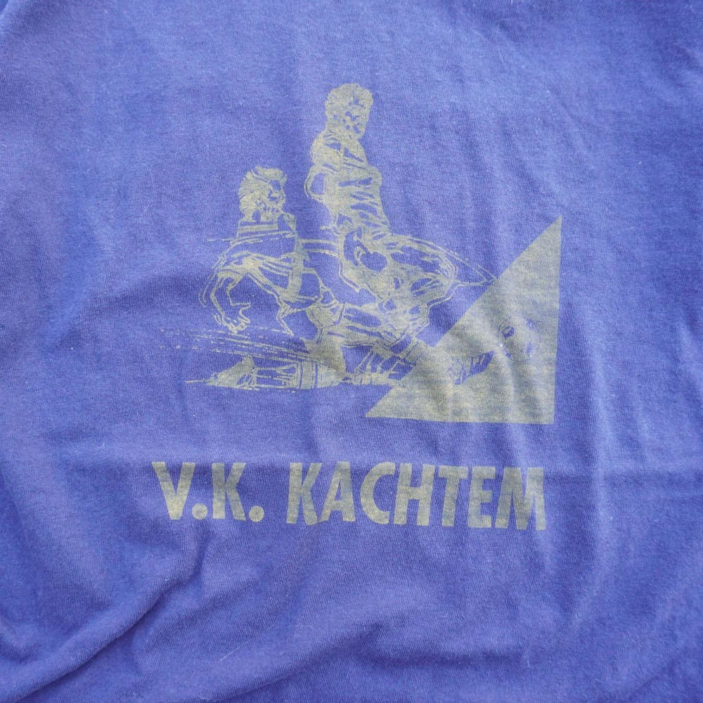 Vintage Screen Stars VK Kachtem Soccer T-Shirt Mens Medium Blue Single Stitch - Picture 2 of 3